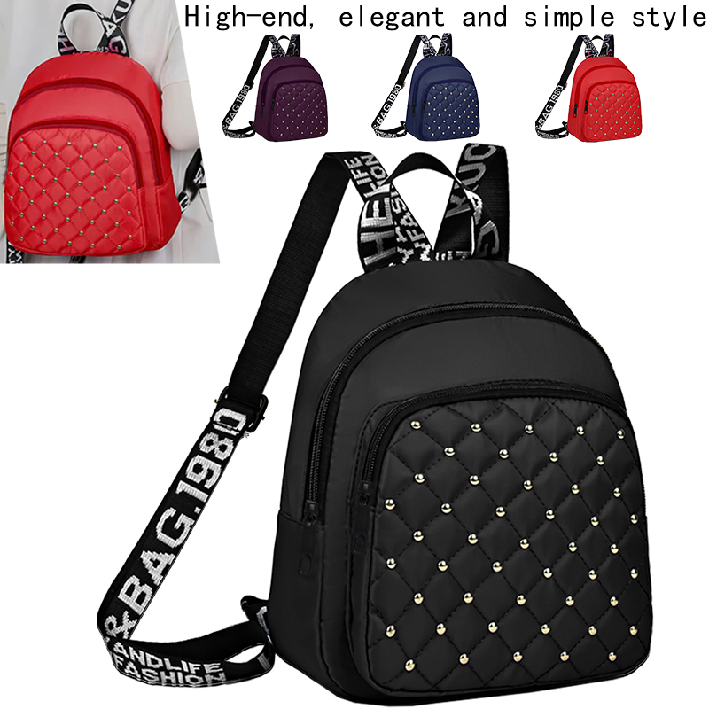 Mini Backpack Women - Chic Studded Mini Rucksack Durable Soft