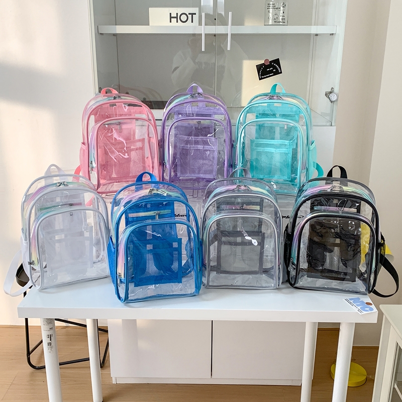 Women Bags Medium Size - PVC Transparent Zipper Large Capacity Backpack