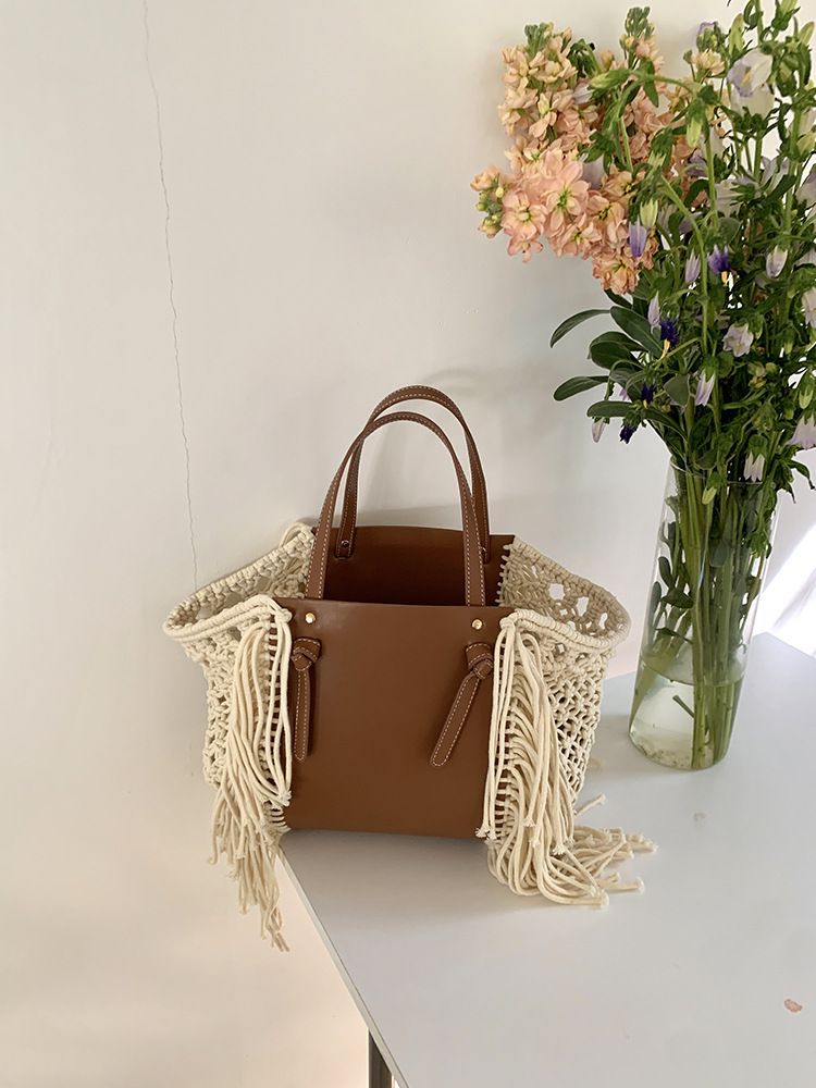 Women'S Bags Holiday - Retro Cotton Rope Tassel Bag Hollow