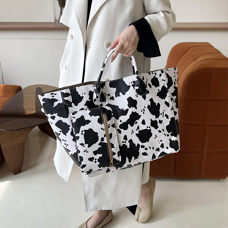Women Bags With Wallet - Cow Patterned Tote Bag with Matching