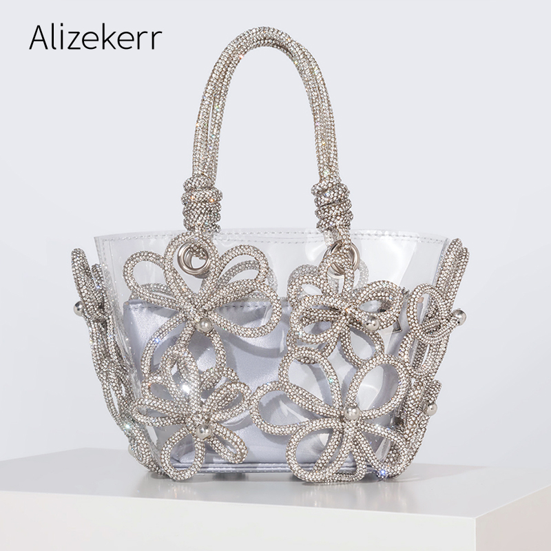 Diamond Flower Transparent Tot – Women'S Bags Holiday Bewertung und Preis