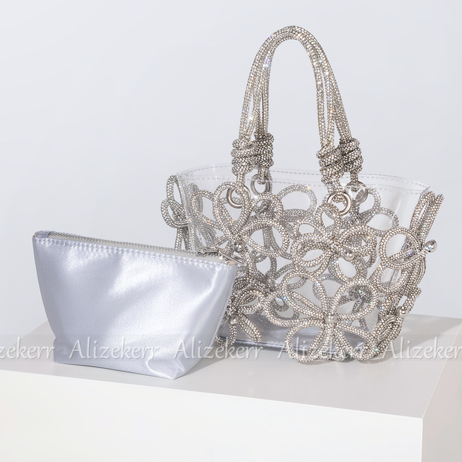 Diamond Flower Transparent Tot – Women'S Bags Holiday Bewertung und Preis