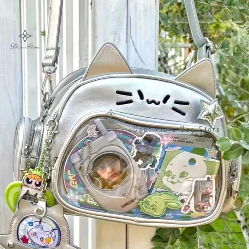 New Y2K Korean Kawaii Cat Ita  – Women Bags White Bewertung und Preis