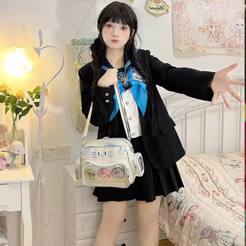 New Y2K Korean Kawaii Cat Ita  – Women Bags White Bewertung und Preis
