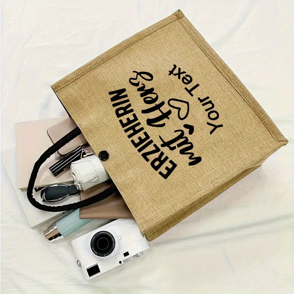 Custom Name Linen Tote Bag, Li – Women'S Bags Holiday Bewertung und Preis