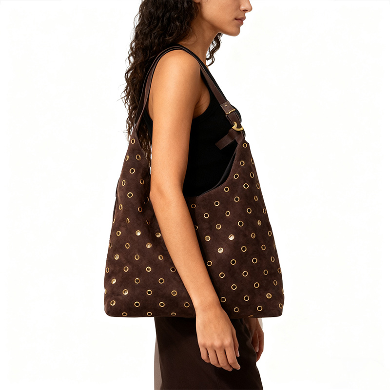 Suede Metal Studded Tote Bag w – Women Bags With Wallet Bewertung und Preis