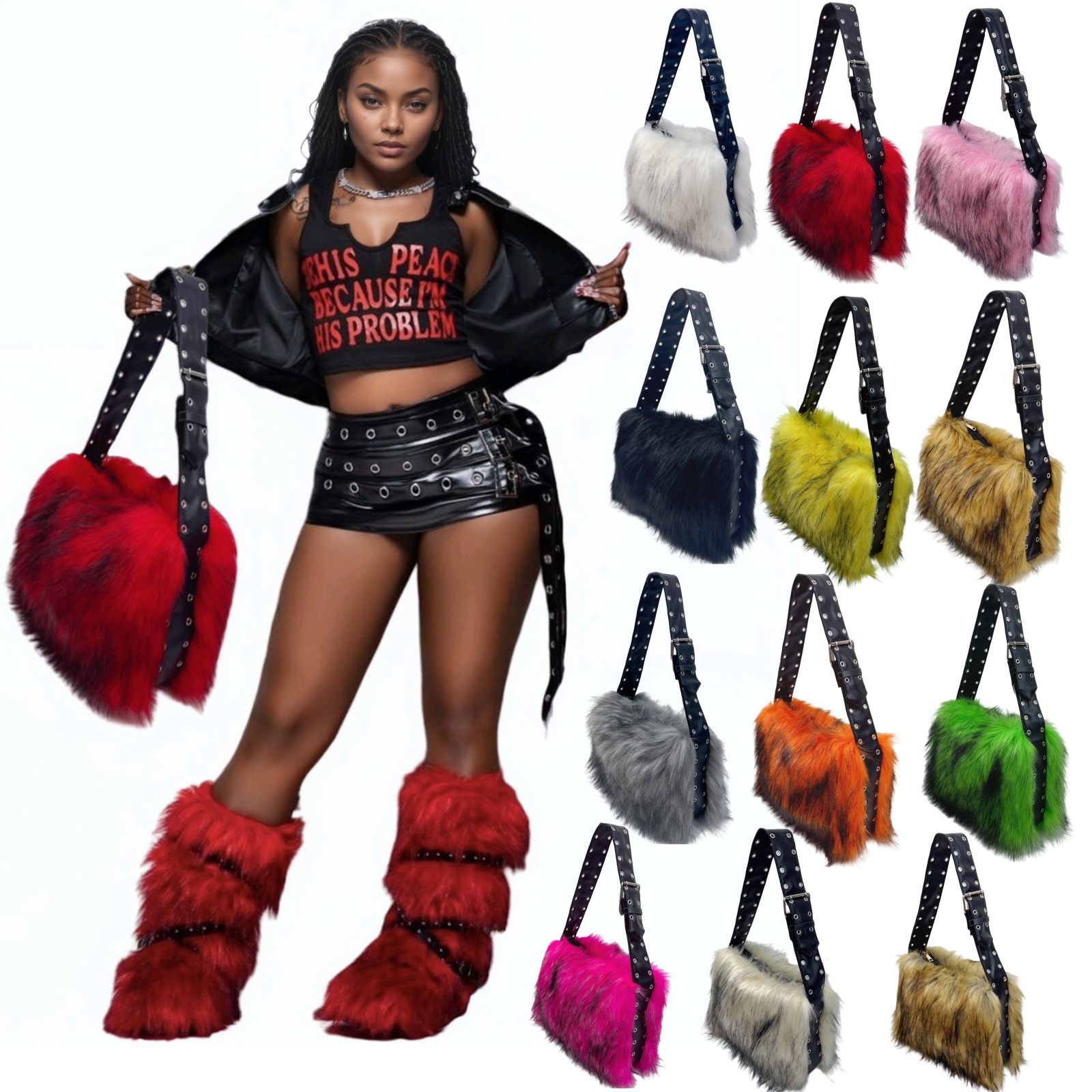 Y2K fox faux fur women's bag s – Women Bags Crossbody Bewertung und Preis