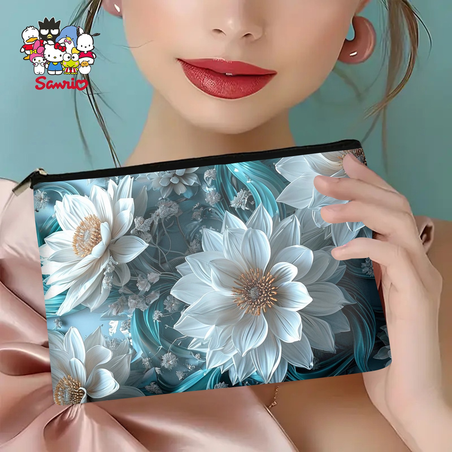 A Blue and white flower makeup – Women Bags White Bewertung und Preis