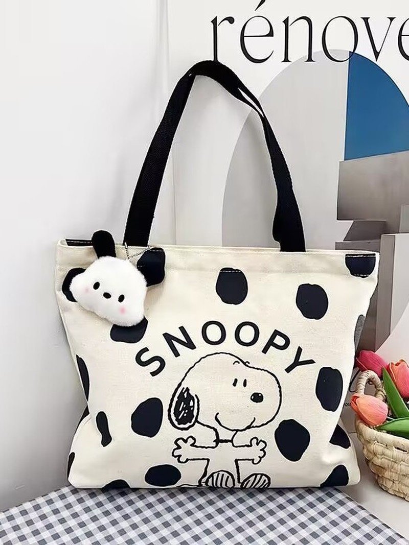 Cartoon Snoopy Canvas Shoulder – Women Bags Medium Size Bewertung und Preis