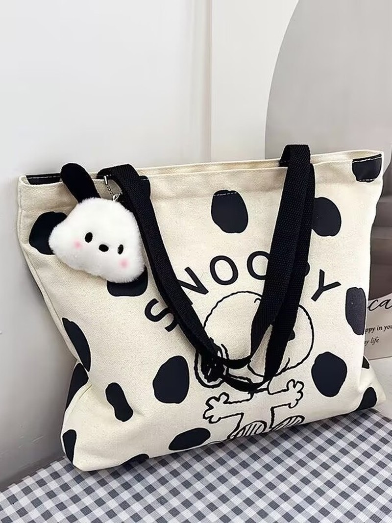 Cartoon Snoopy Canvas Shoulder – Women Bags Medium Size Bewertung und Preis