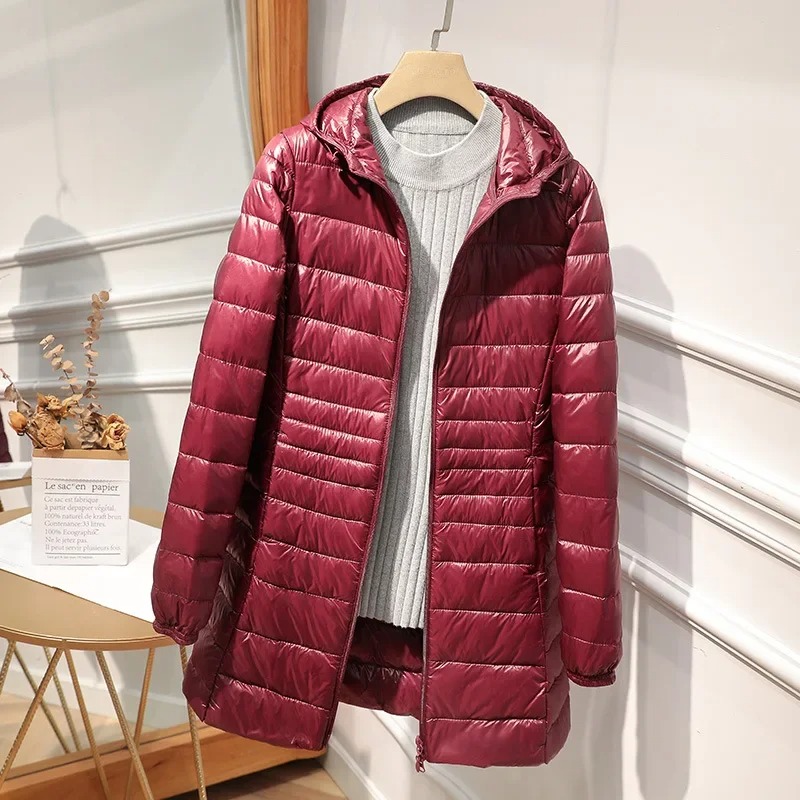 Female Long Down Jacket Light  – Women Bags White Bewertung und Preis