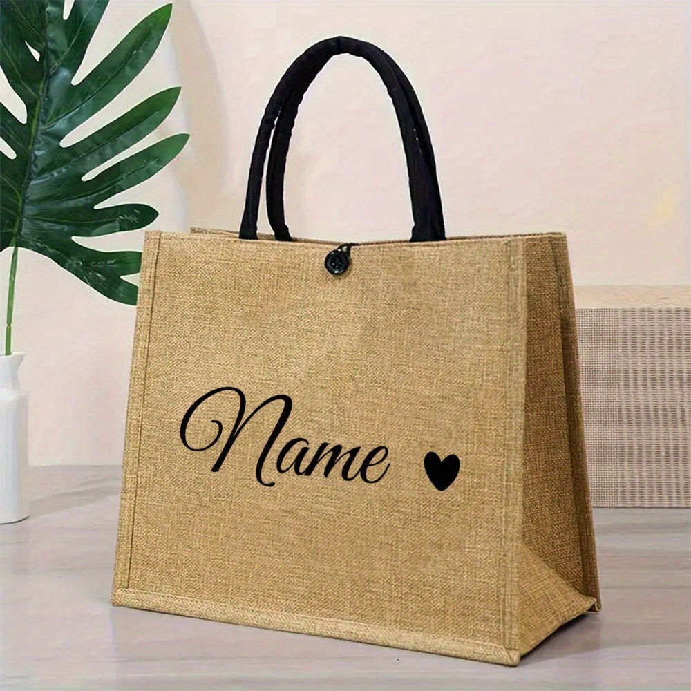 Custom Name Linen Tote, Chic B – Women'S Bags Holiday Bewertung und Preis