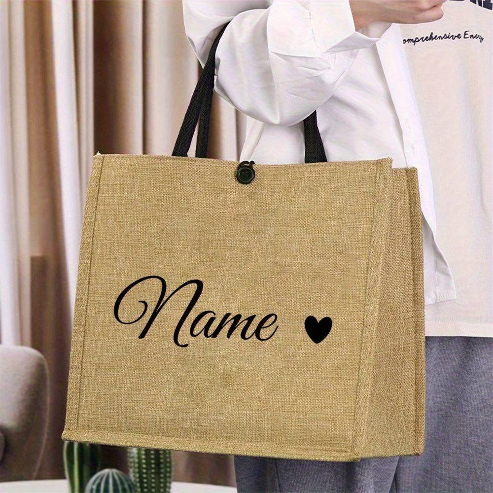 Custom Name Linen Tote, Chic B – Women'S Bags Holiday Bewertung und Preis