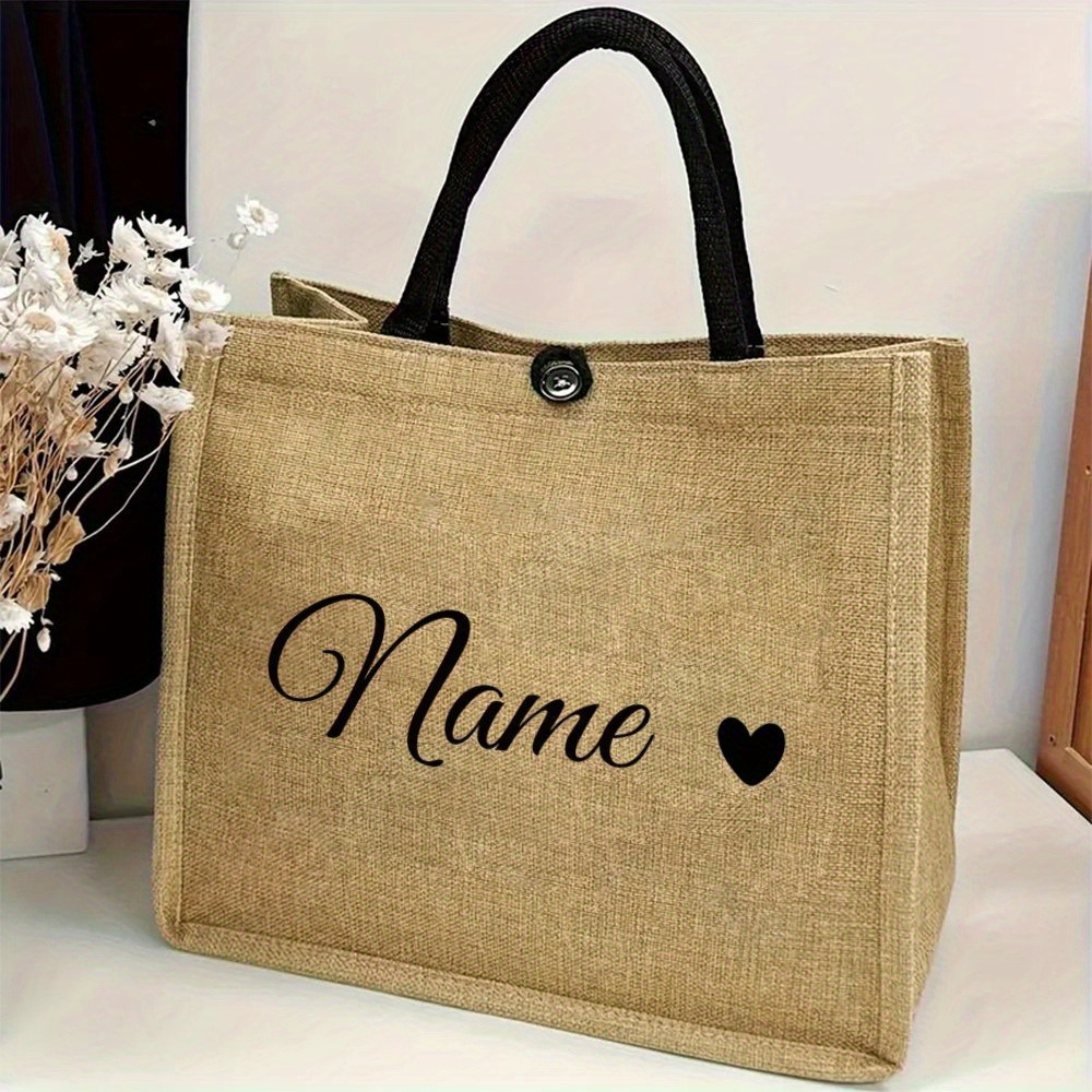 Custom Name Linen Tote, Chic B – Women'S Bags Holiday Bewertung und Preis