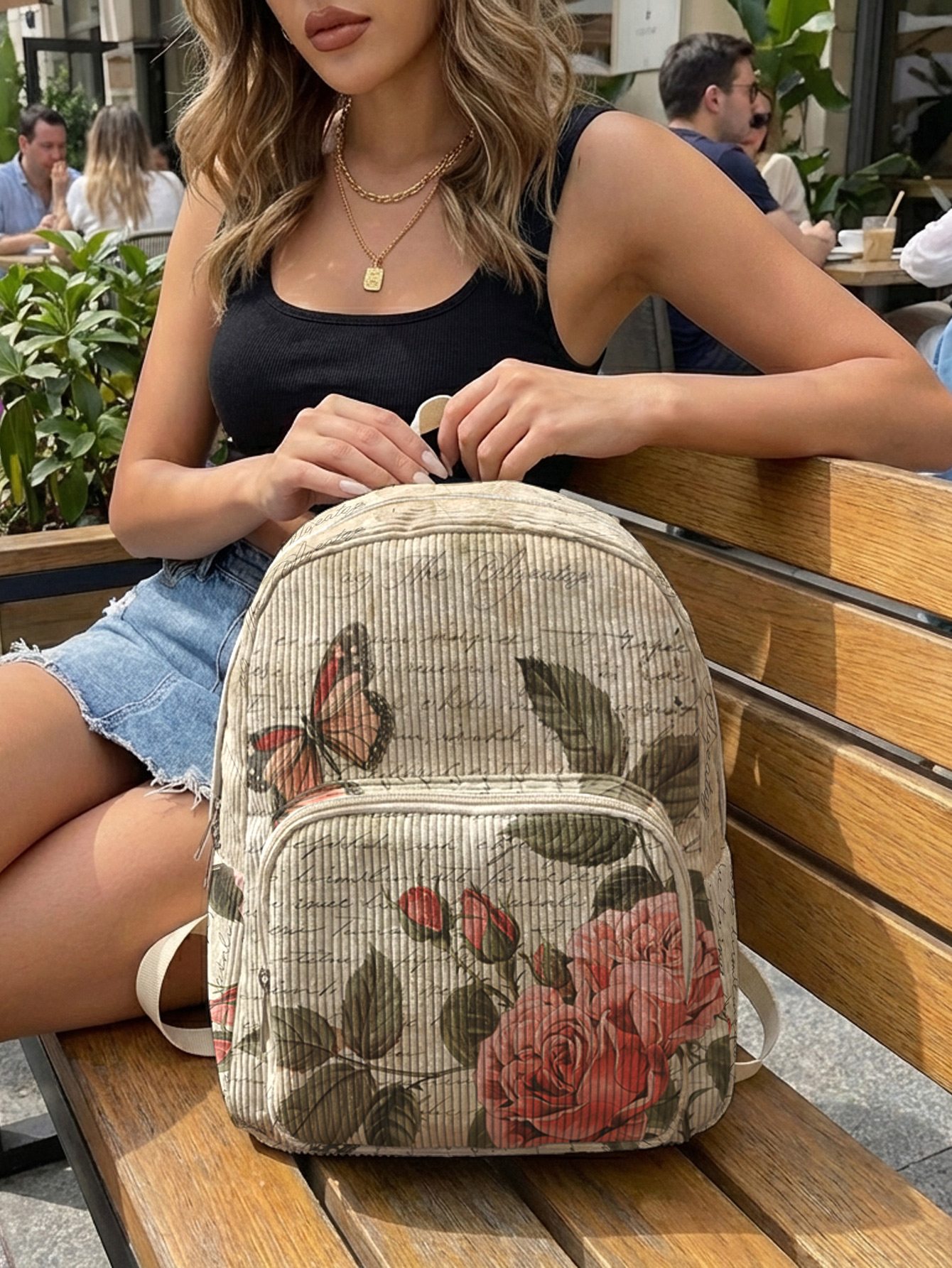 Vintage Roses & Butterfly Prin – Women Bags Medium Size Bewertung und Preis
