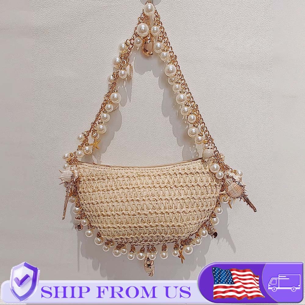 Handmade Pearl Conch Straw Wov – Women'S Bags Holiday Bewertung und Preis