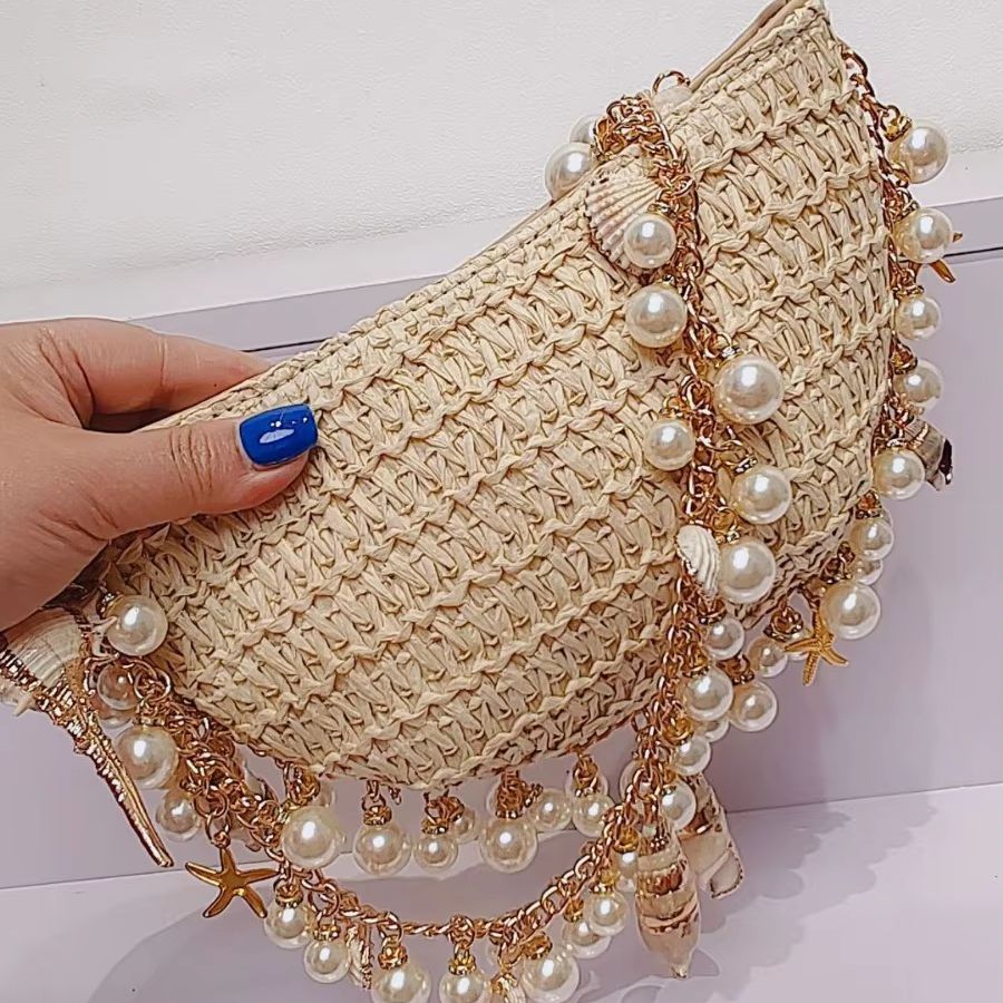 Handmade Pearl Conch Straw Wov – Women'S Bags Holiday Bewertung und Preis